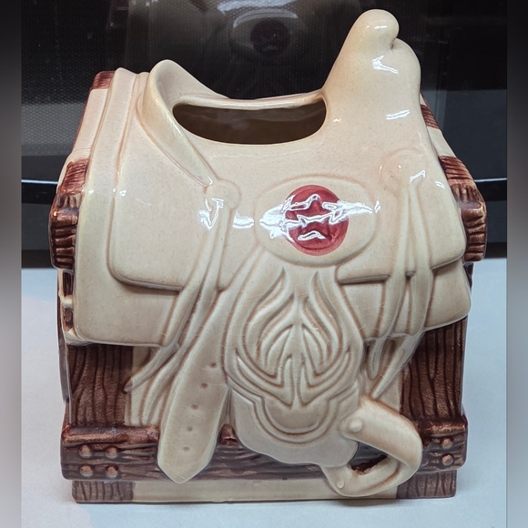 Other - Vintage Cowboy Hat Brush Holder & Saddle Tissue Box Holder Western Bathroom Set